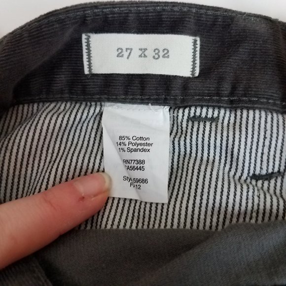 Madewell Gray Corduroy Stretchy Skinny Jeans Womens Size 27 x 32 - Picture 4 of 9